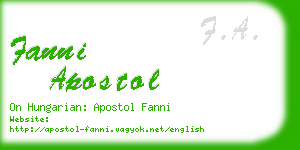 fanni apostol business card